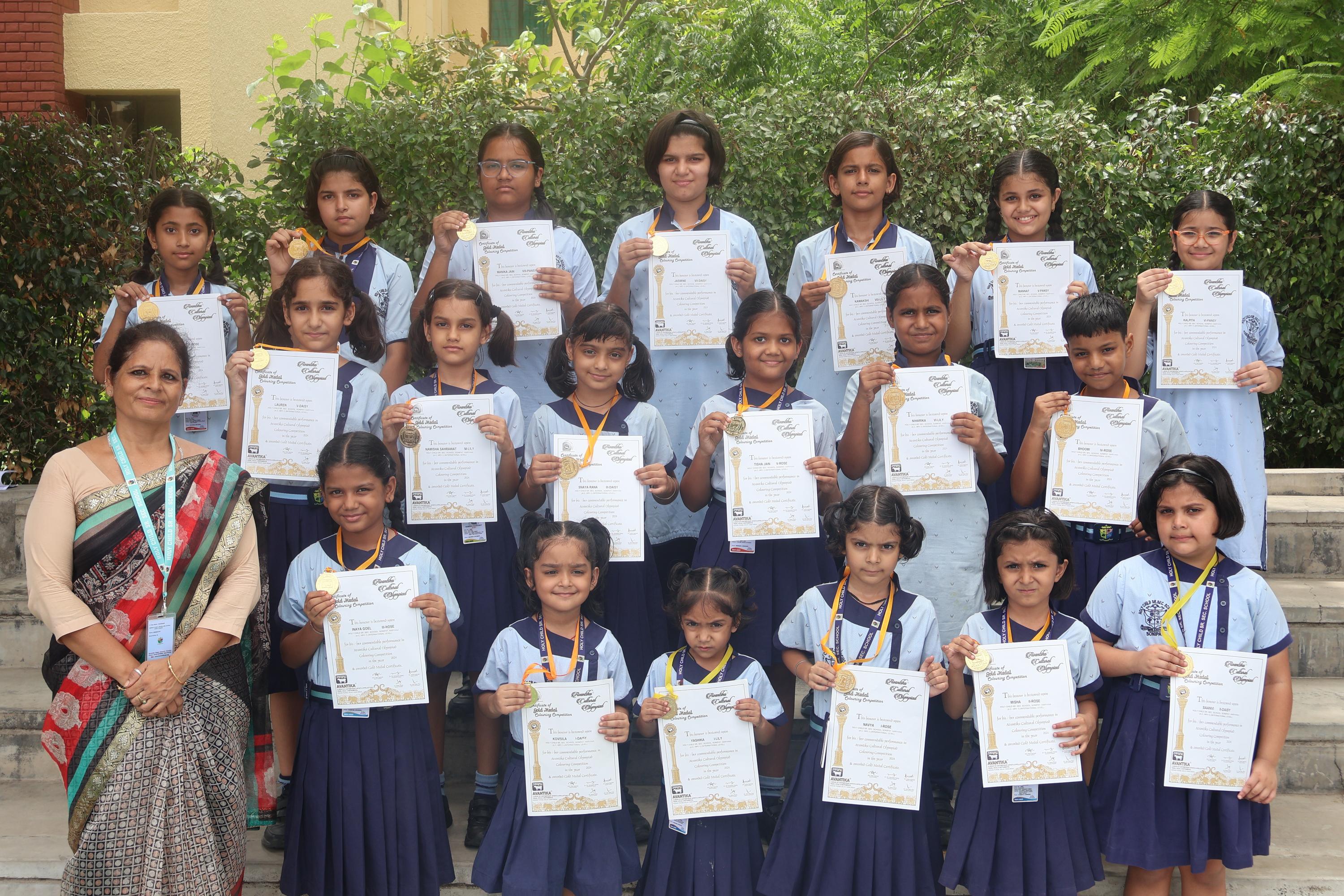 AVANTIKA CULTURAL OLYMPIAD COLOURING COMPETITION 2024-25 GOLD MEDAL WINNERS