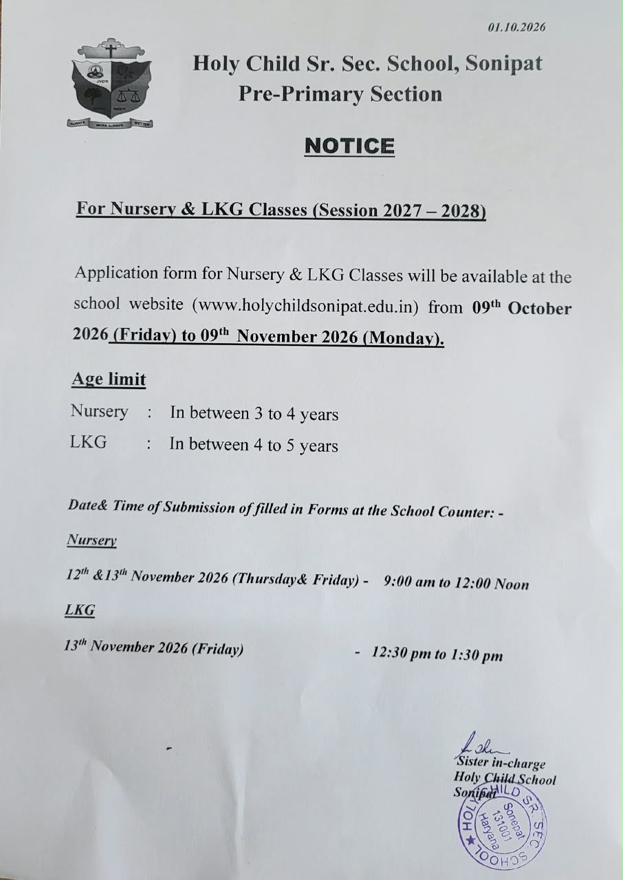 Admission Notice 2027-28